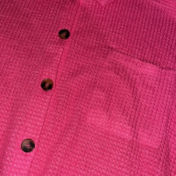 Women’s Hot Pink Button Down Shirt - Picture 3 of 5